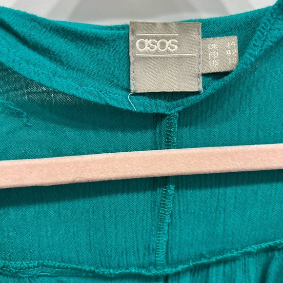 ASOS Blue Flowy Tie Up Dress - Picture 2 of 4